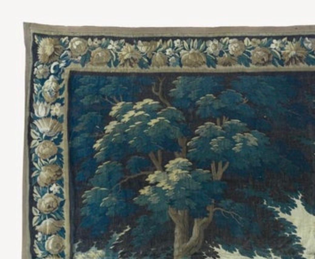 Belgian Antique 17th Century Flemish Verdure Tapestry with Children For Sale