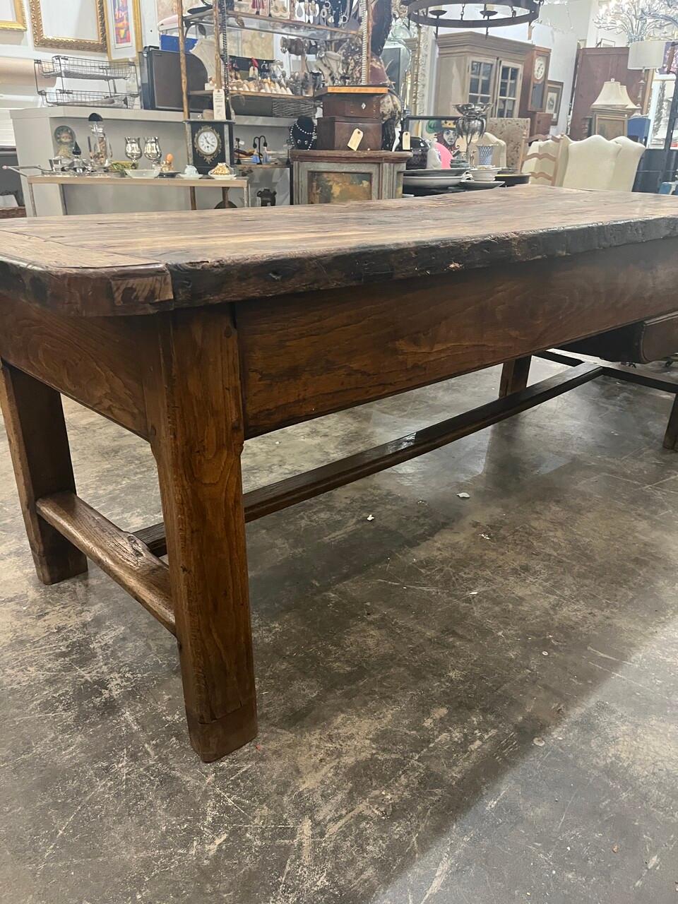 Antique 17th Century French Oak Baker / Work Table 11