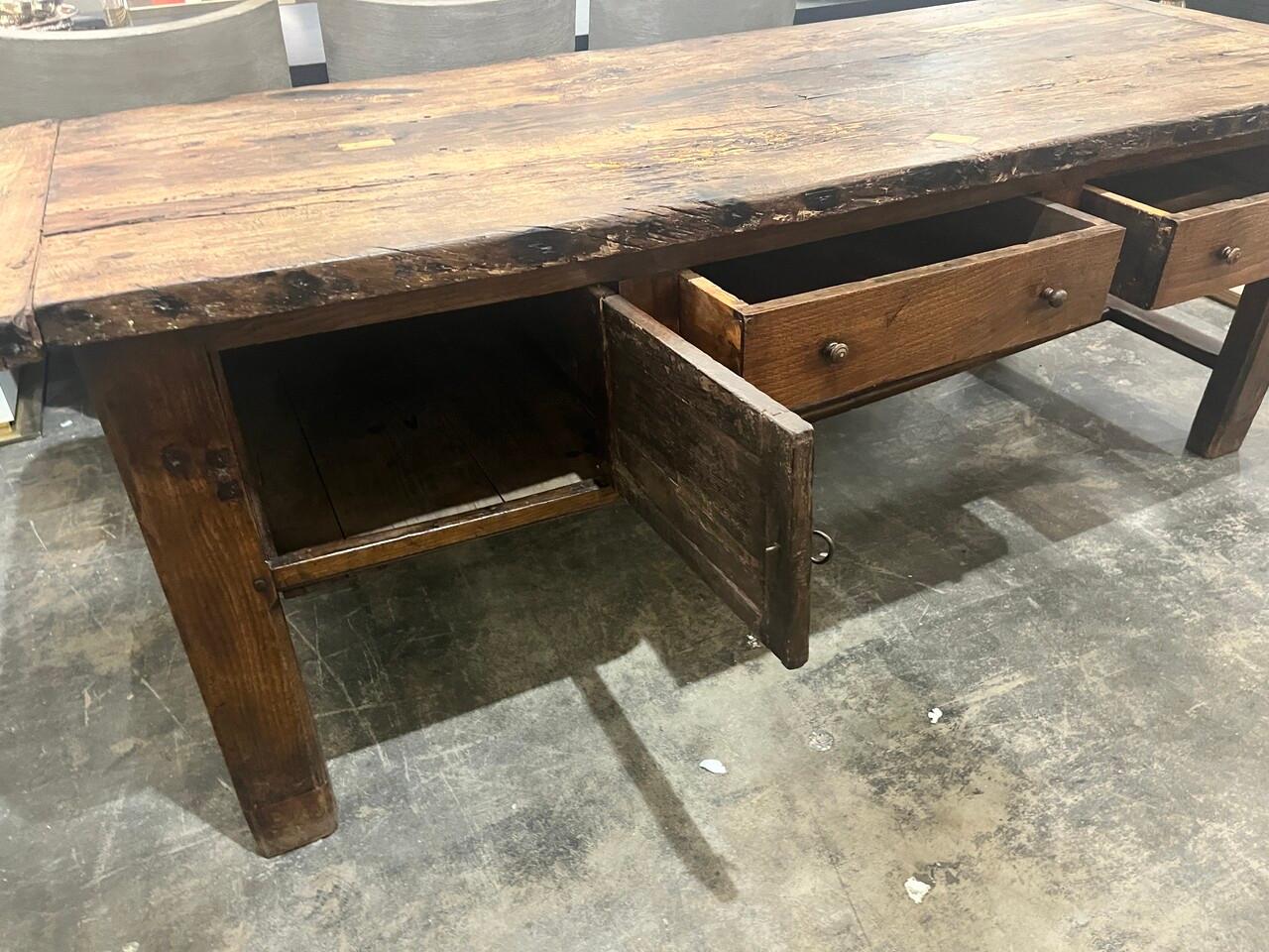 18th Century and Earlier Antique 17th Century French Oak Baker / Work Table For Sale