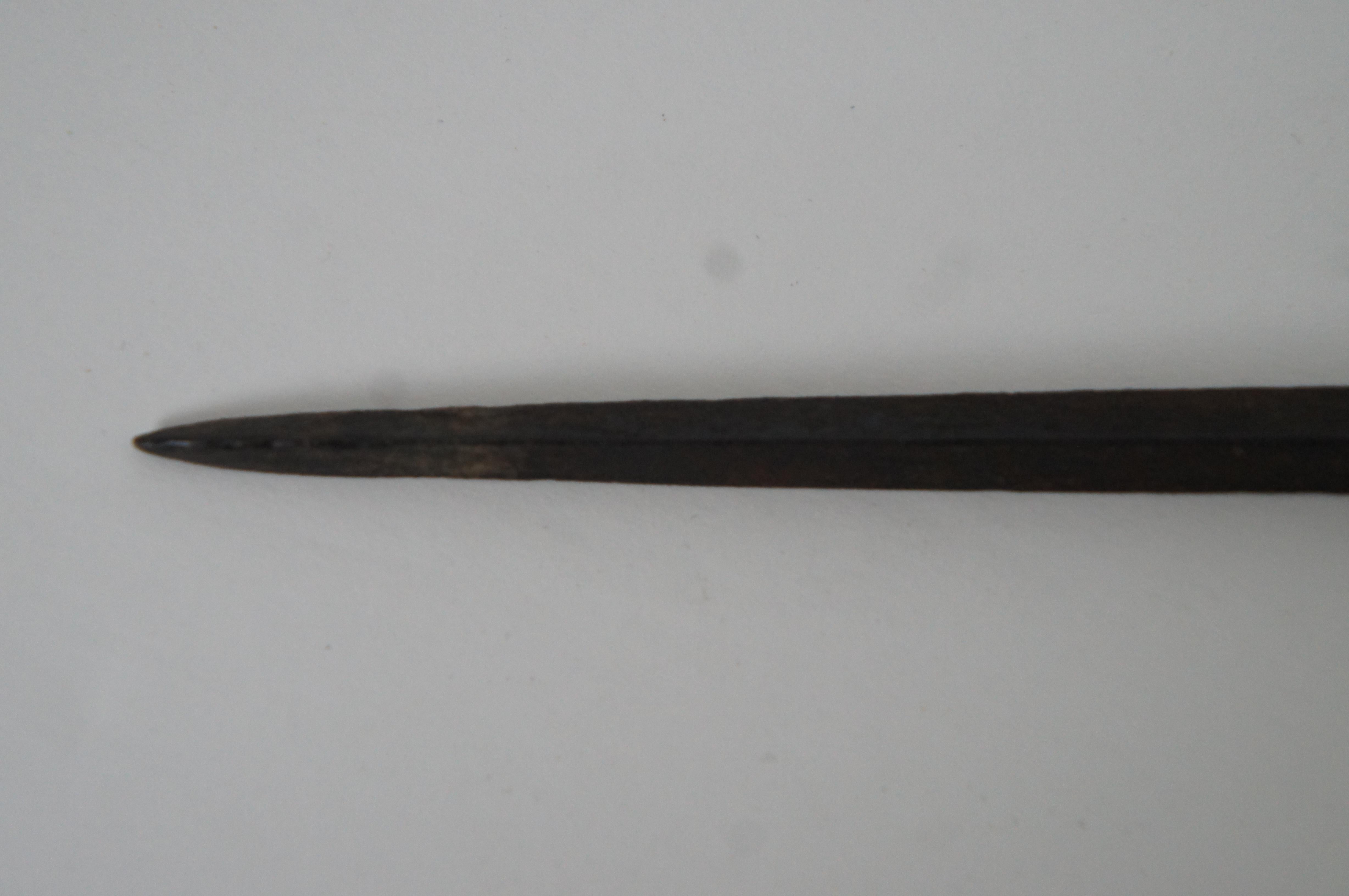 Baroque Antique 17th Century Italian Military Gunners Stiletto Dagger Knife Sword