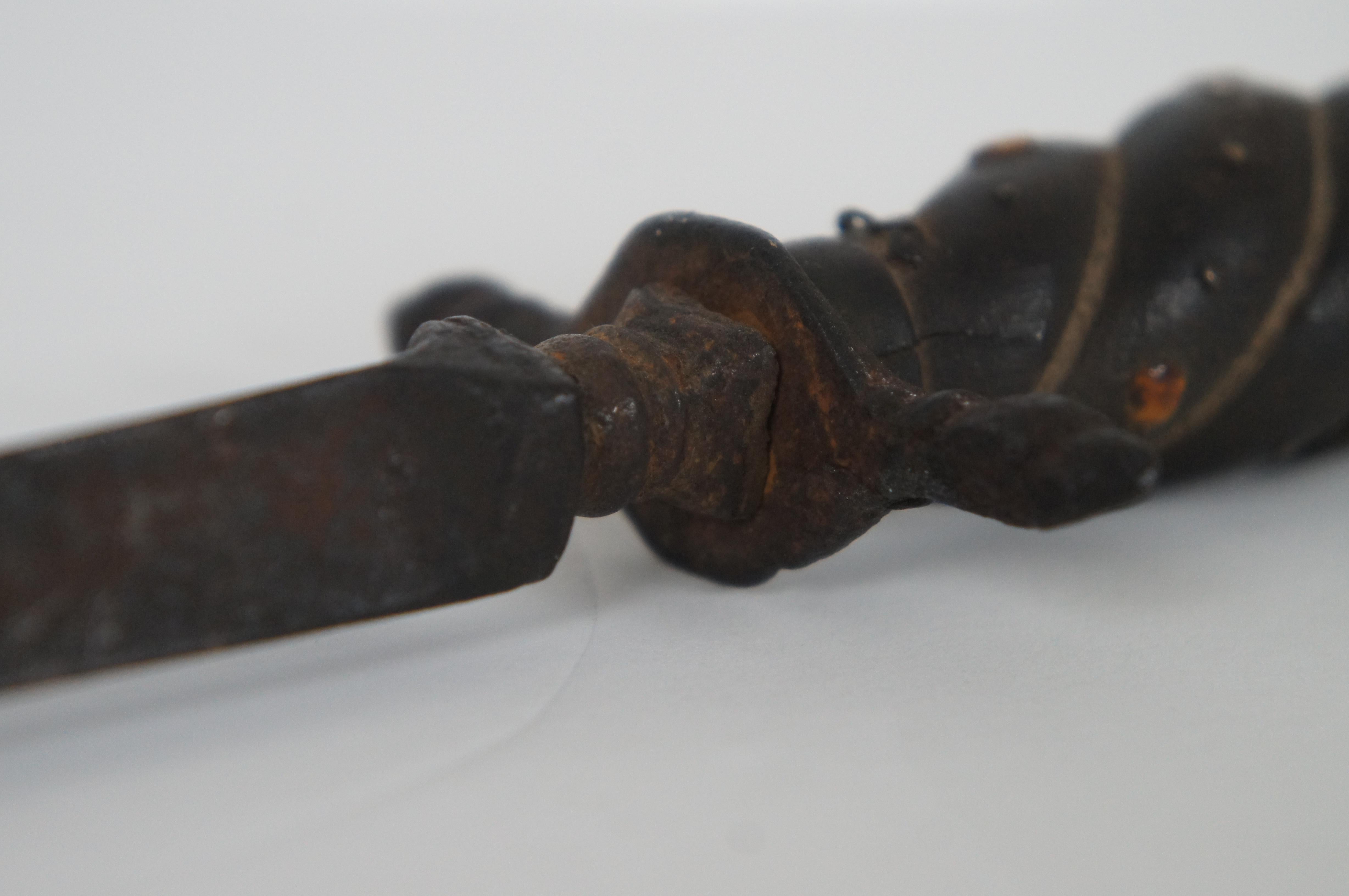 Metal Antique 17th Century Italian Military Gunners Stiletto Dagger Knife Sword