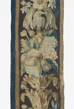 Antique 17th Century Tapestry Border Panel Fragment 1 x 7.8 ft