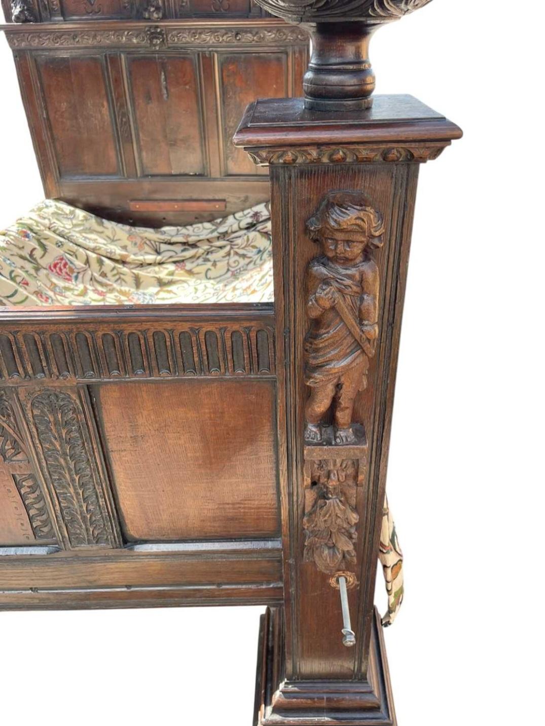 Antique 17th Century Jacobean Four Poster Canopy Bed For Sale 5