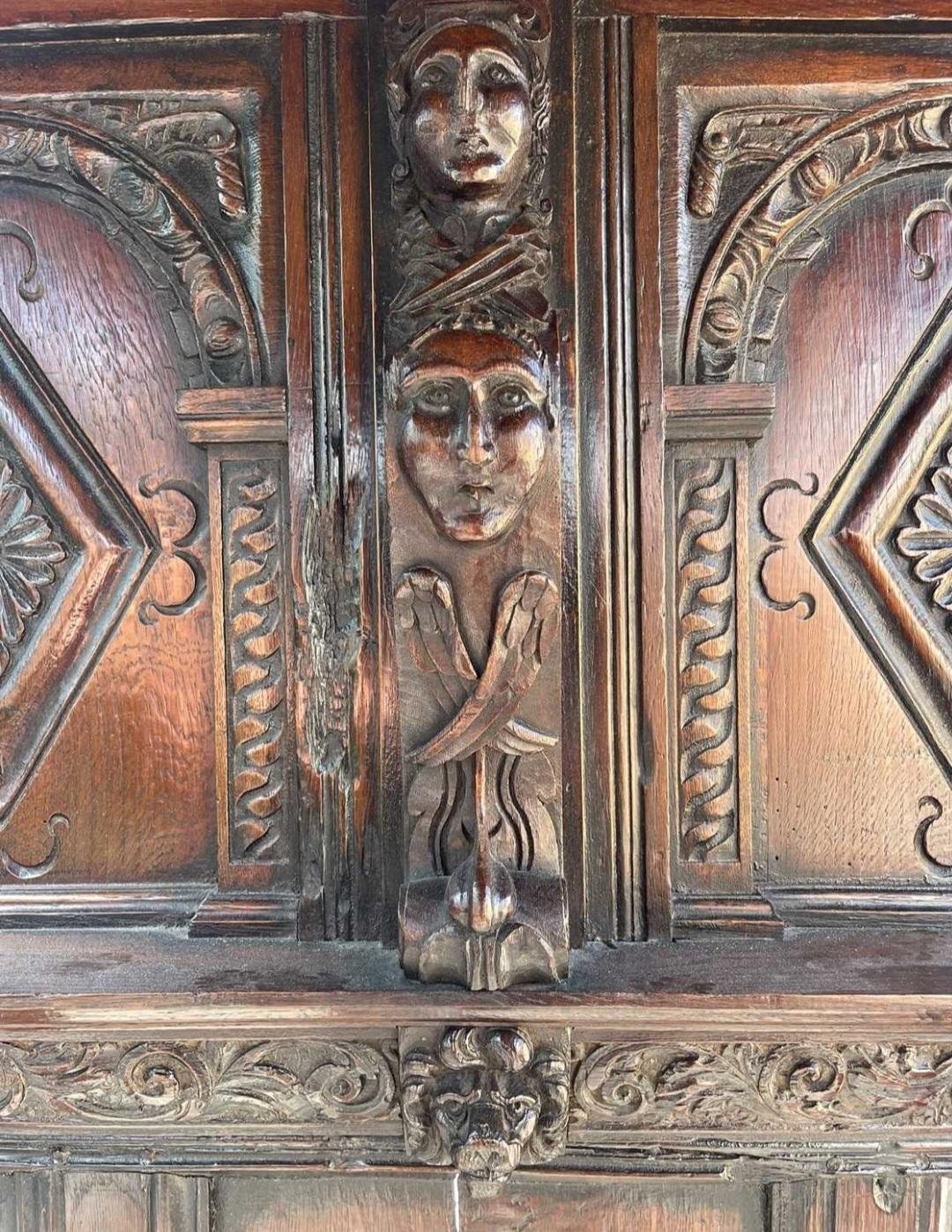 Lit à baldaquin jacobéen ancien du XVIIe siècle à quatre colonnes en vente 6