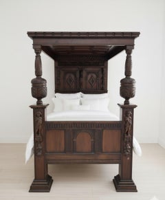Antique Bed 17th Century Jacobean Four Poster Canopy Bed