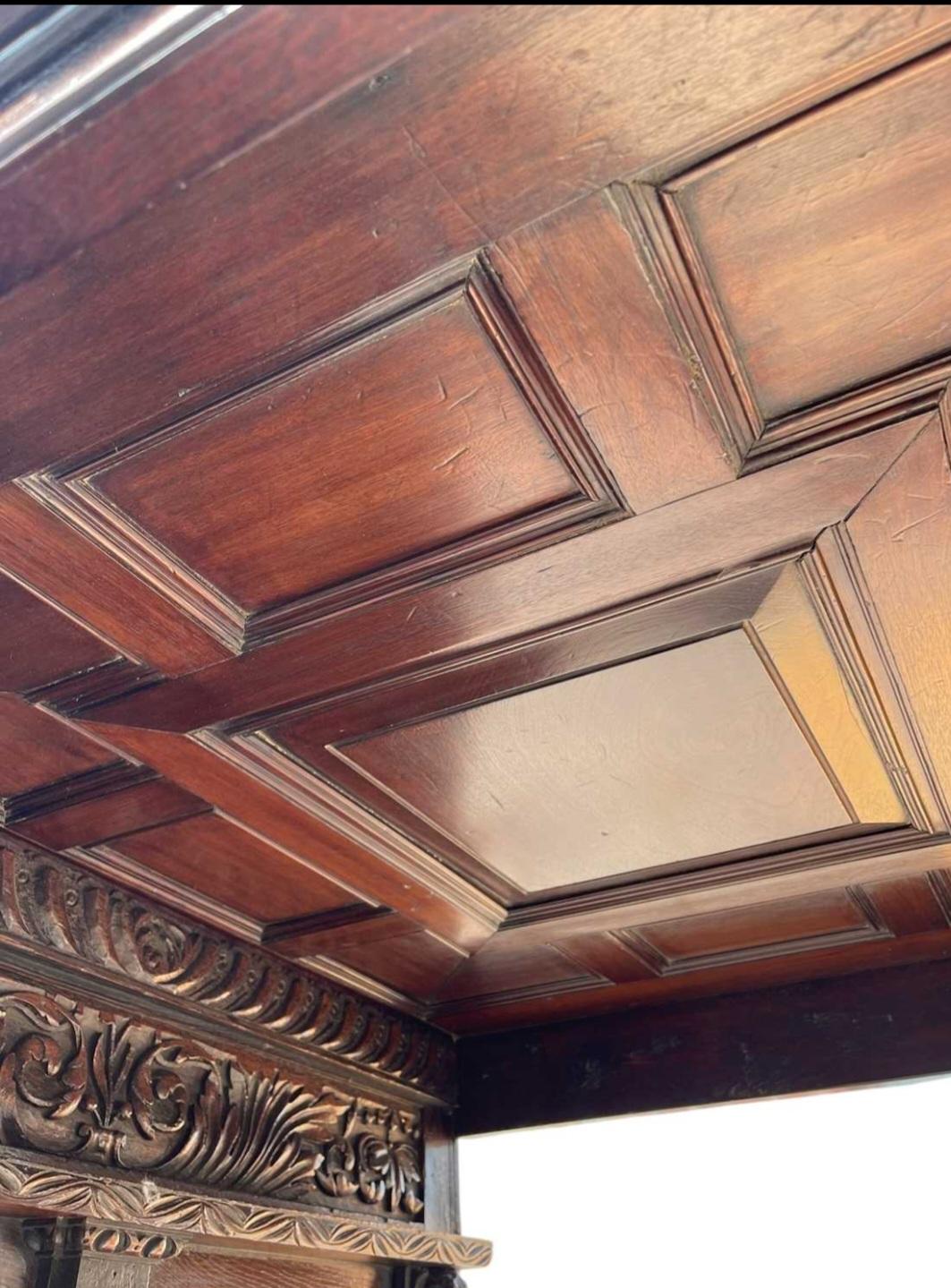 Hand-Carved Antique 17th Century Jacobean Four Poster Canopy Bed For Sale