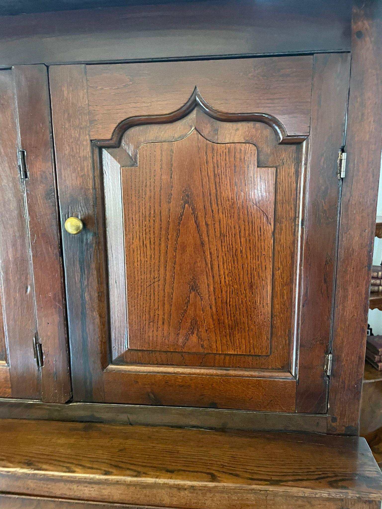 Late 17th Century Antique 17th Century Large Welsh Quality Oak Deuddarn Cupboard For Sale