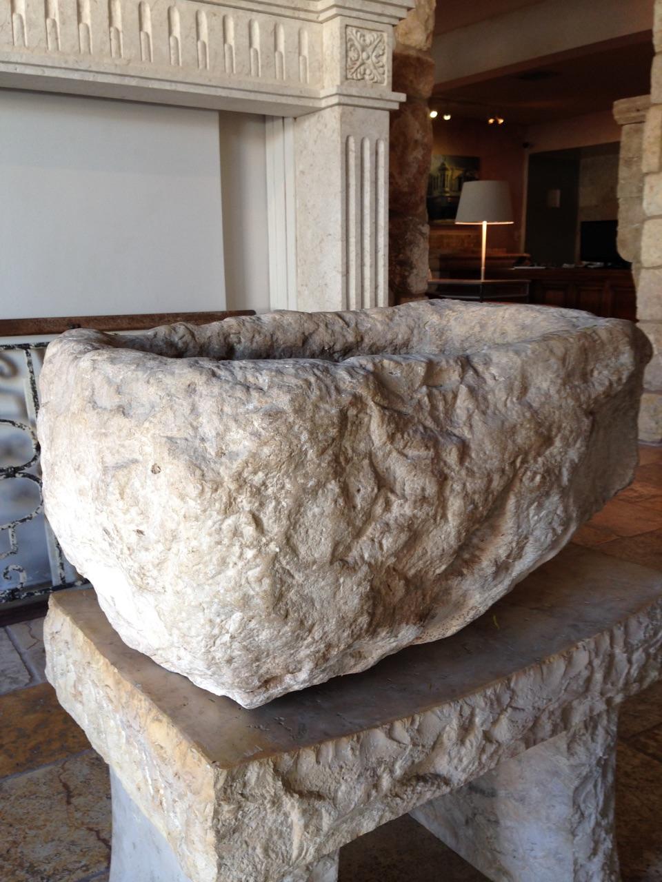 Rustic Antique 17th century Limestone Trough - Trough, Planter or Limestone Sink For Sale