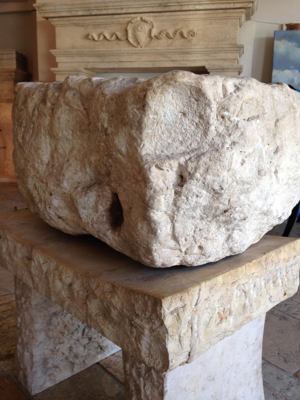 Hand-Carved Antique 17th century Limestone Trough - Trough, Planter or Limestone Sink For Sale