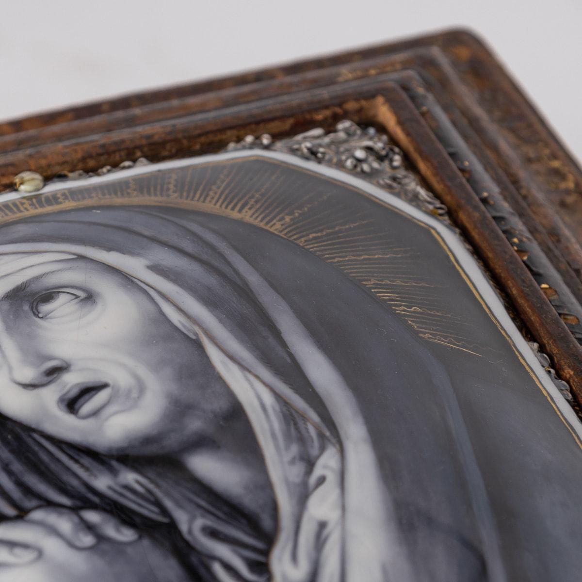 Antike signierte Limoge-Plakette einer Madonna im Gebet aus dem 17. Jahrhundert im Angebot 6