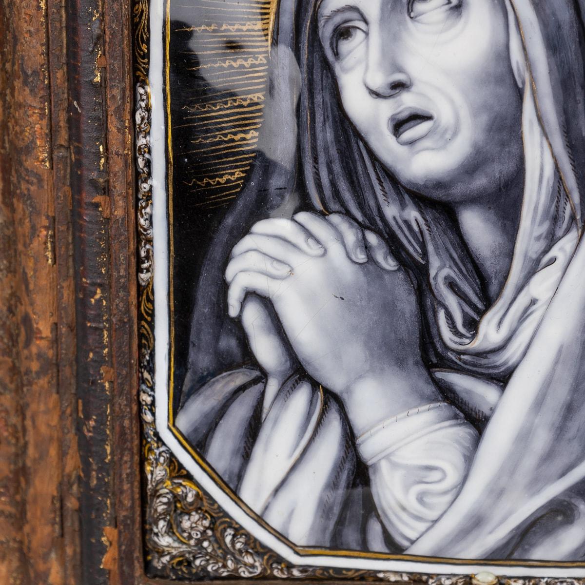 Antike signierte Limoge-Plakette einer Madonna im Gebet aus dem 17. Jahrhundert (Sonstiges) im Angebot