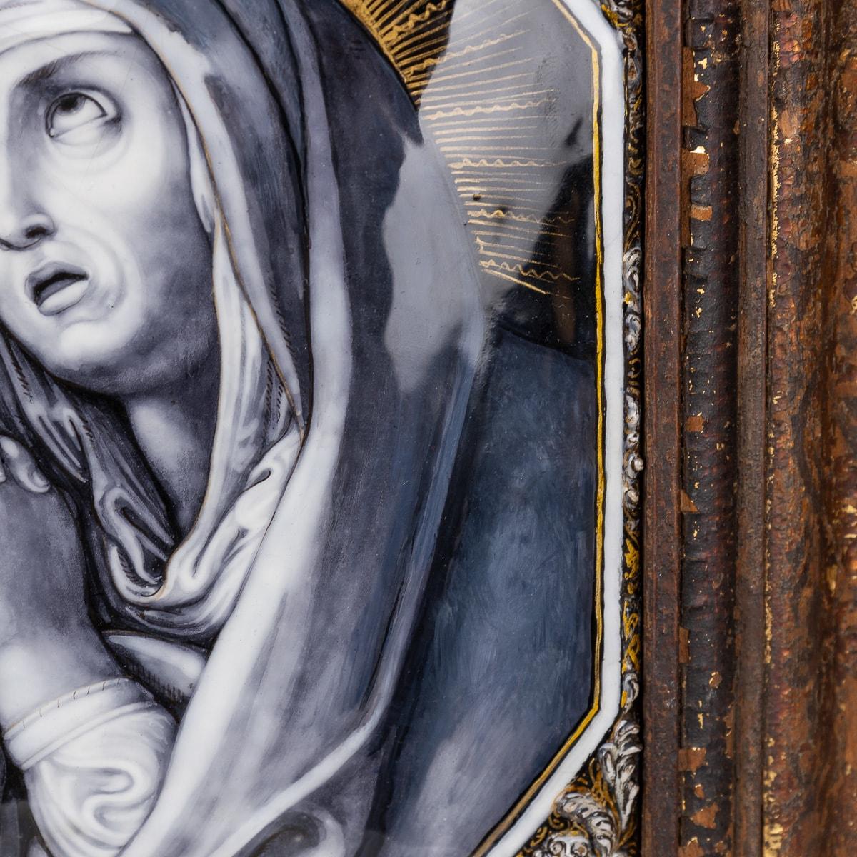 Antike signierte Limoge-Plakette einer Madonna im Gebet aus dem 17. Jahrhundert (Französisch) im Angebot