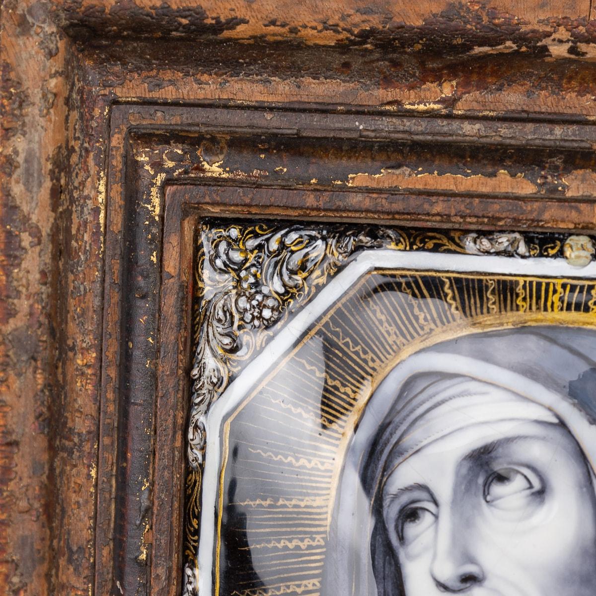 Antike signierte Limoge-Plakette einer Madonna im Gebet aus dem 17. Jahrhundert (Porzellan) im Angebot
