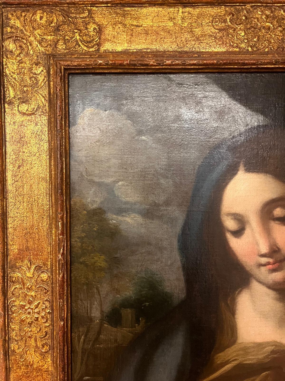 Antike Madonna mit Kind, Rom, Carlo Maratta, Öl auf Leinwand, 17. Jahrhundert (Italienisch) im Angebot