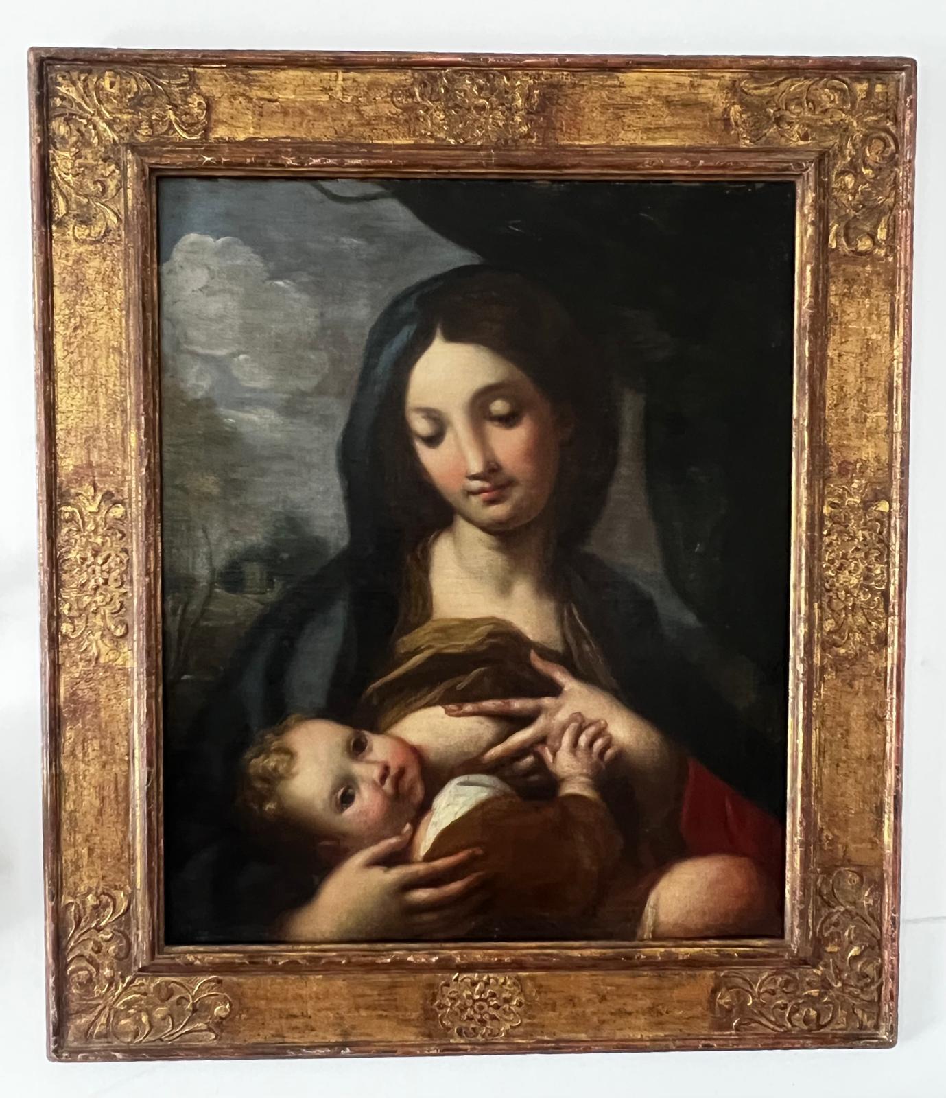 Antike Madonna mit Kind, Rom, Carlo Maratta, Öl auf Leinwand, 17. Jahrhundert im Angebot 2