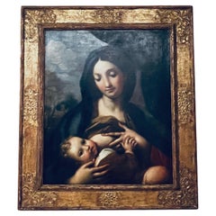 Antique 17th Century Madonna with Child, Rome Carlo Maratta Oil on Canvas