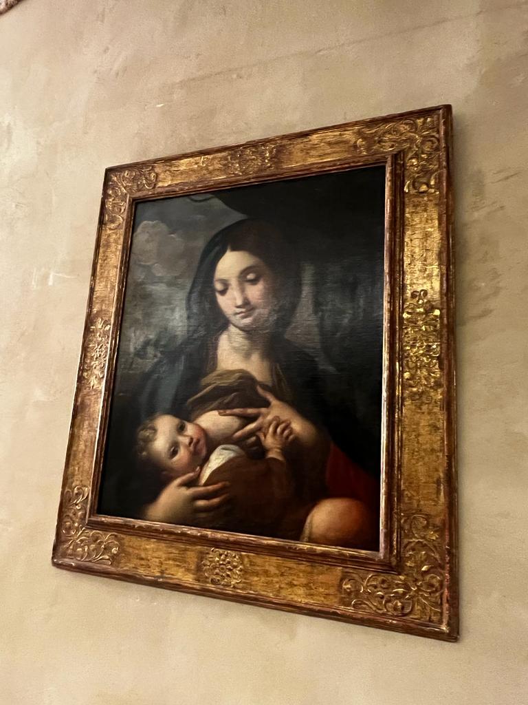 Toile Ancienne huile sur toile du 17e siècle représentant la Madonna et le Child Carlo Maratta 'School'. en vente