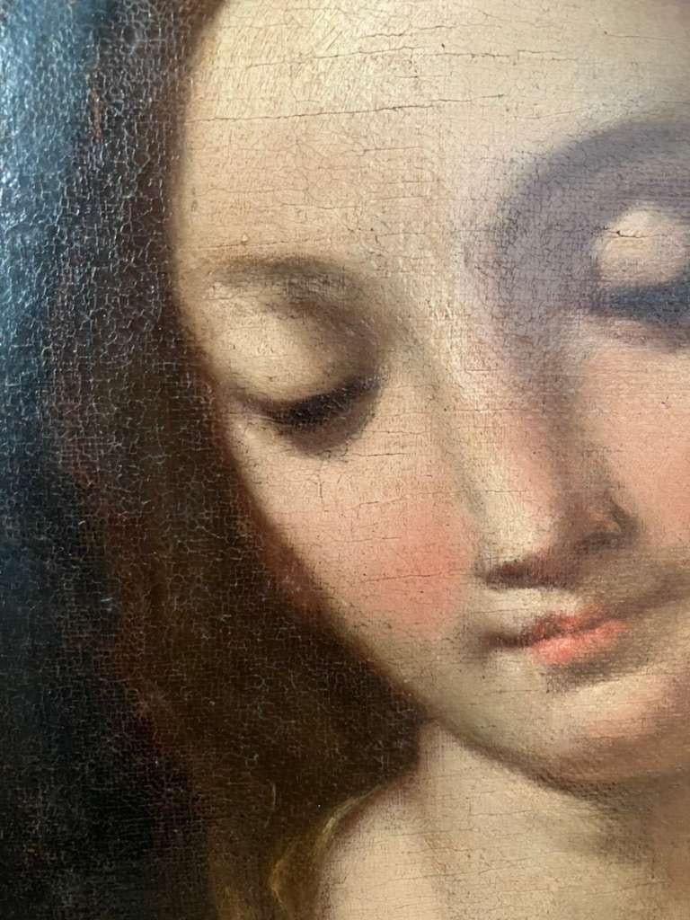Baroque Ancienne huile sur toile du 17e siècle représentant la Madonna et le Child Carlo Maratta 'School'. en vente