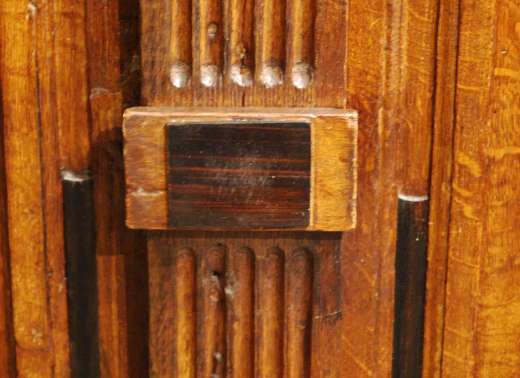 Antique 17th Century Oak and Ebony Two-Door Renaissance Cabinet For Sale 3