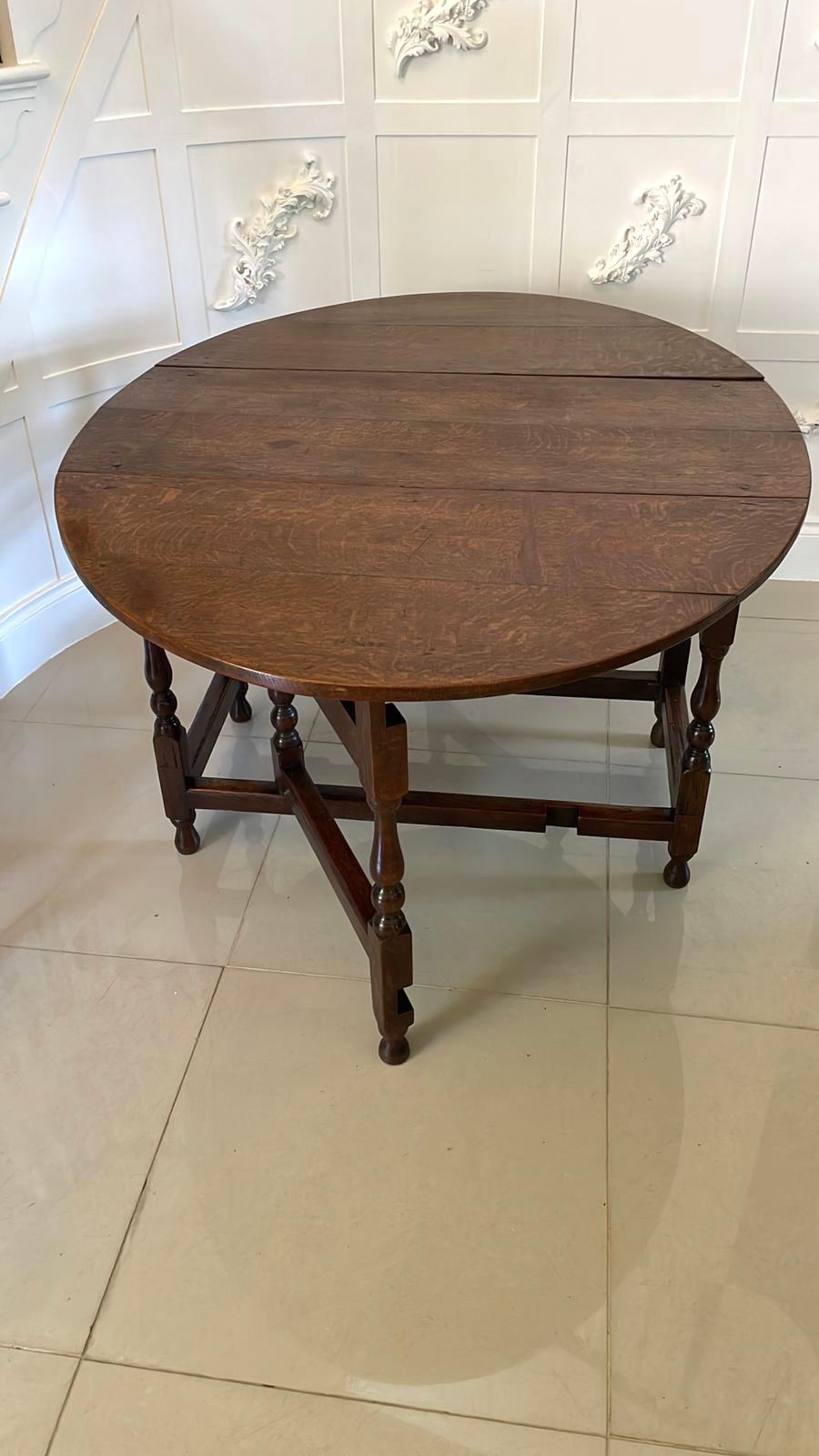Antique 17th Century Oak Gate Leg Dining Table In Good Condition In Suffolk, GB