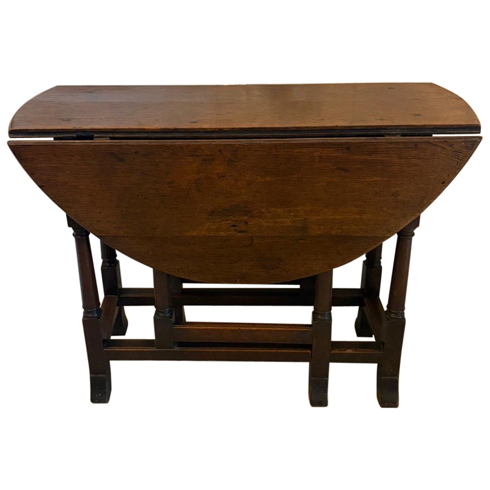 Antique 17th Century Oak Gateleg Drop Leaf Dining / Supper Table