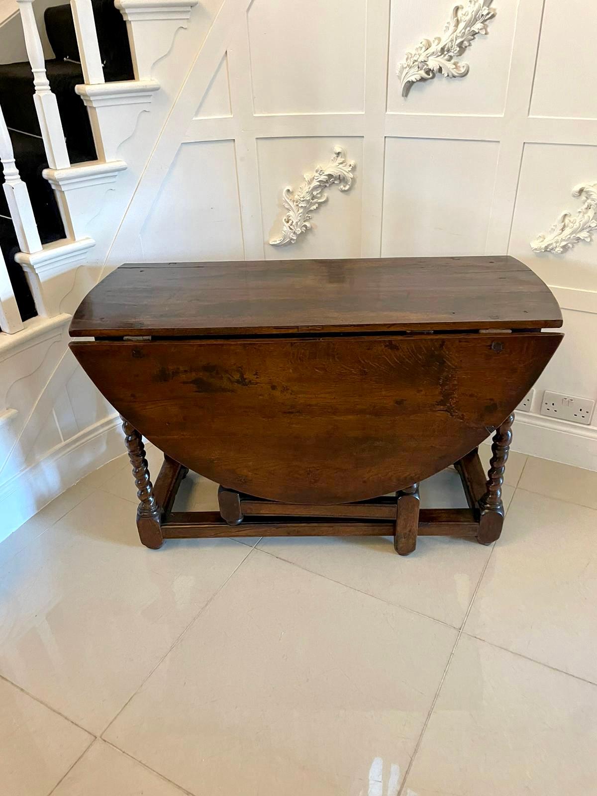 Antique 17th Century Oak Gateleg Table  For Sale 2