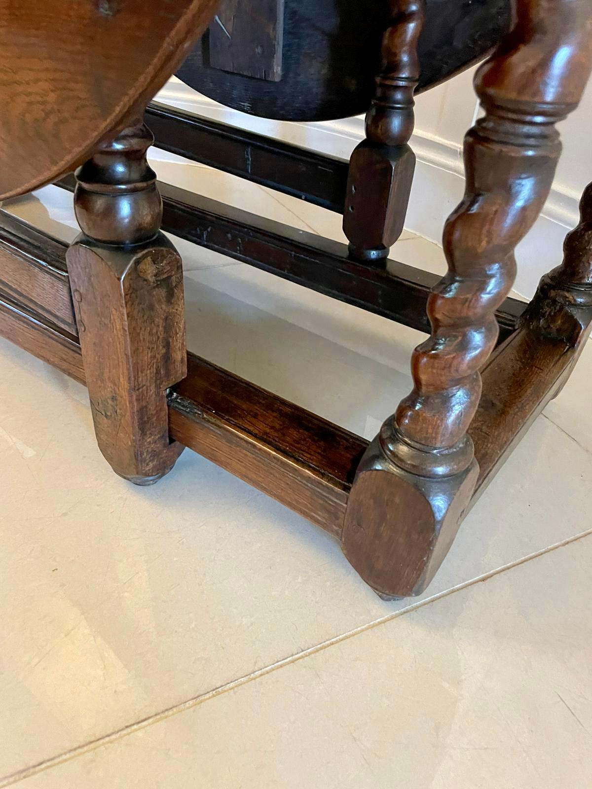 Antique 17th Century Oak Gateleg Table  For Sale 5
