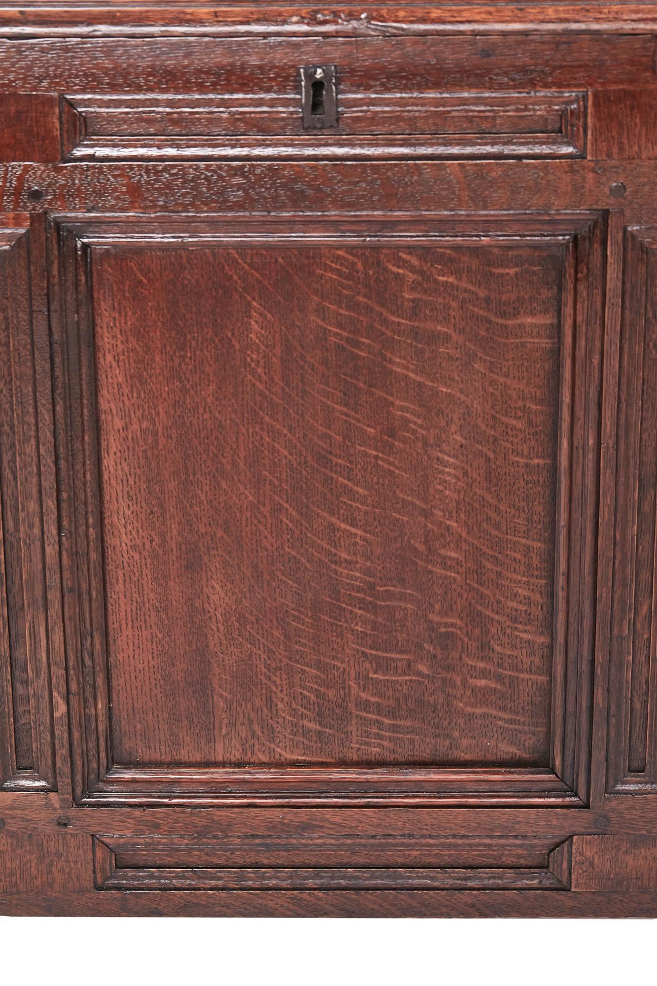 Antique 17th Century Paneled Oak Coffer 4