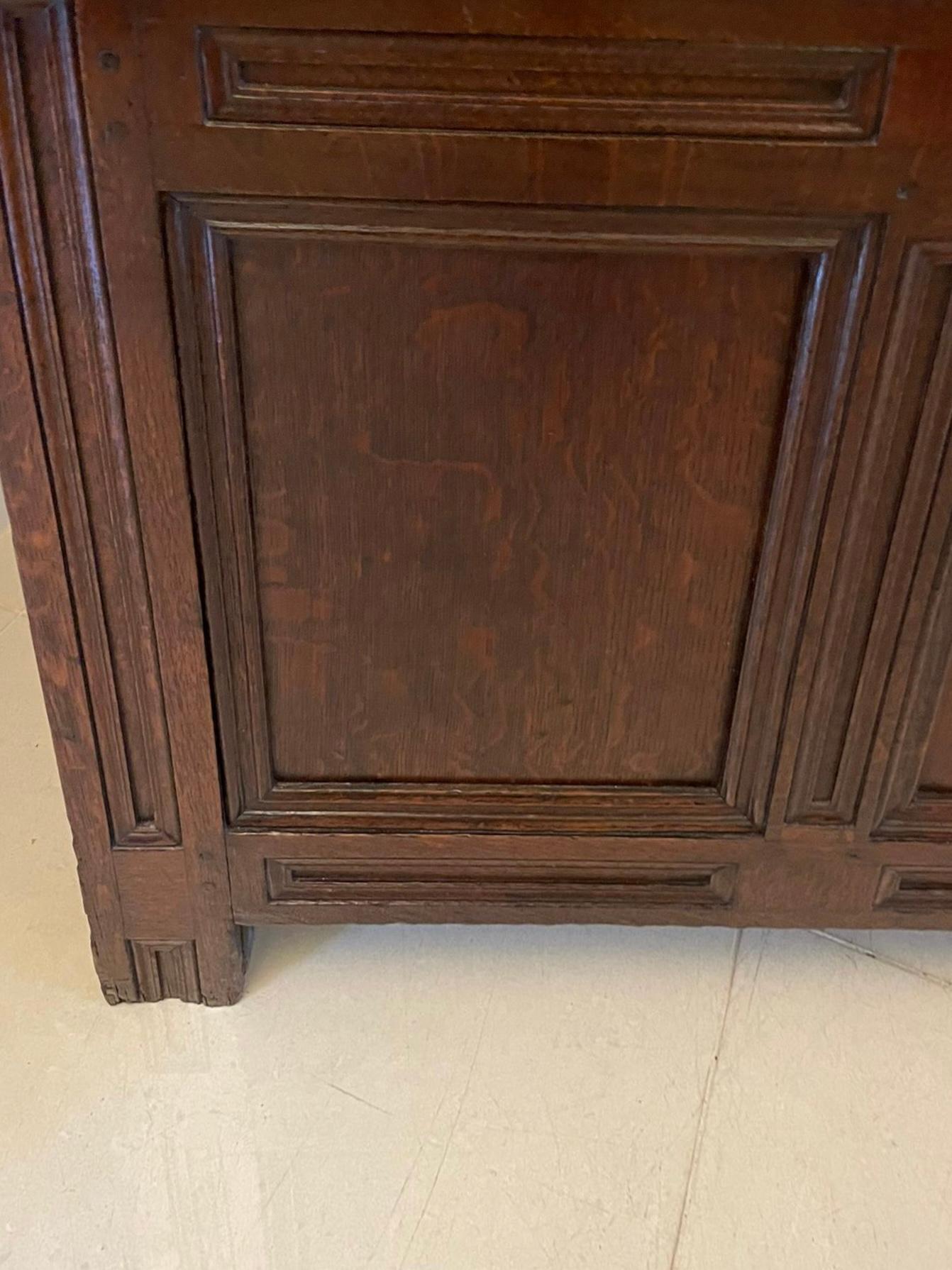 Antique 17th Century Panelled Oak Coffer/Chest For Sale 6