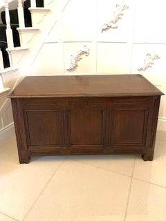Antique 17th Century Panelled Oak Coffer/Chest