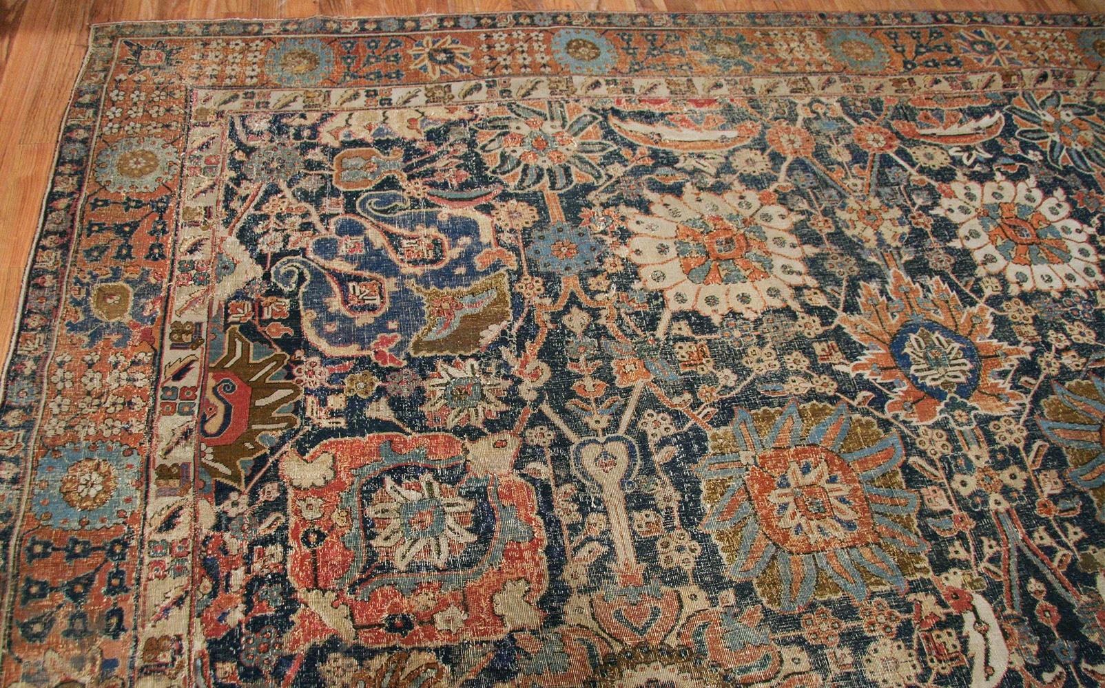 Wool Antique 17th Century Persian Kerman Carpet. 11 ft 5 in x 20 ft 2 in  For Sale