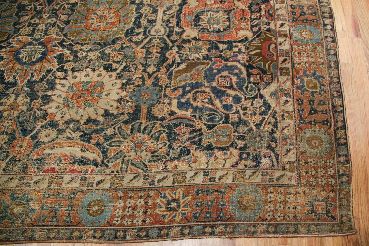 18th Century and Earlier Antique 17th Century Persian Kerman Carpet. 11 ft 5 in x 20 ft 2 in  For Sale