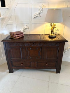 Antique 17th Century Quality Oak Mule Chest