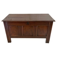 Antique 17th Century Quality Oak Panelled Coffer/Blanket Box