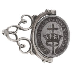 Antique 17th-century Silver and iron seal fob/pendant