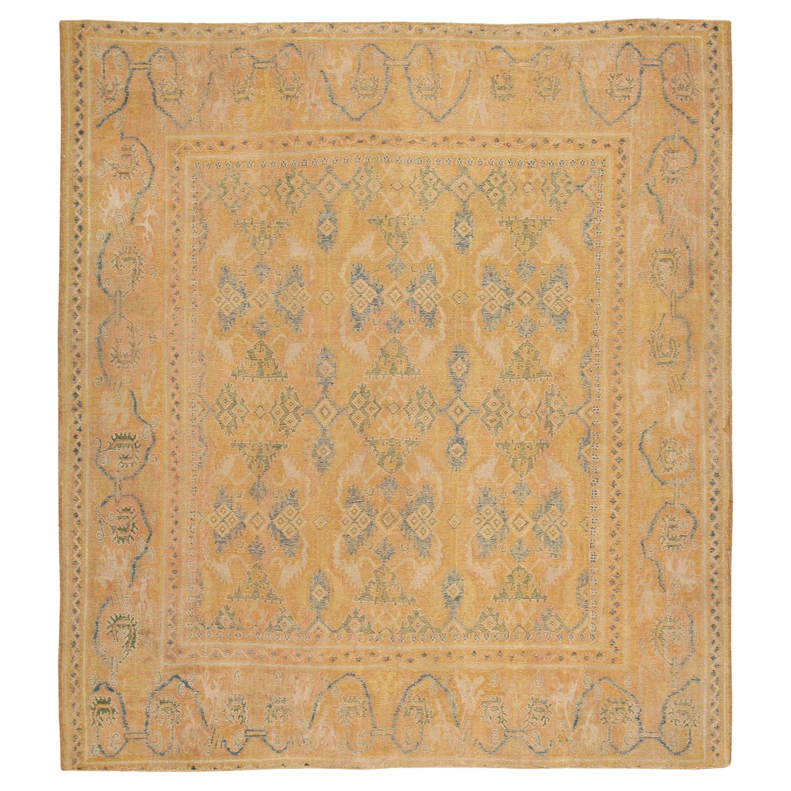 Antique 17th Century Spanish Cuenca Carpet. Size: 10' x 11' (3.05 m x 3.35 m)