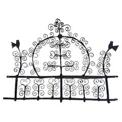 Porte-monnaie espagnol du 17ème siècle en fer forgé à la main avec motif d'oiseau