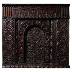 Antique 17th Century Tudor Carved Oak Panel
