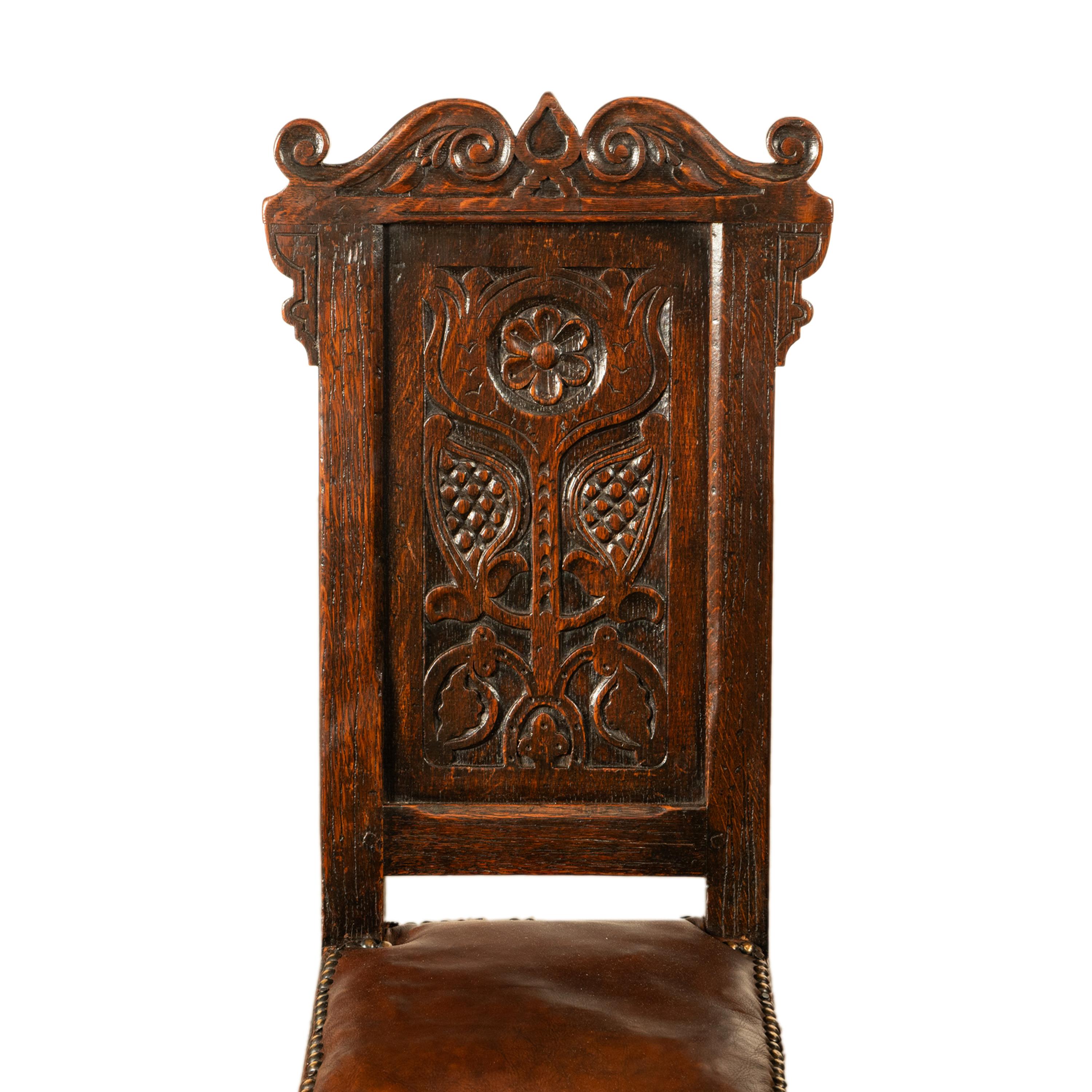 Antique 17th Century William & Mary Carved Oak Child's Wainscot Chair Yorks 1690 4