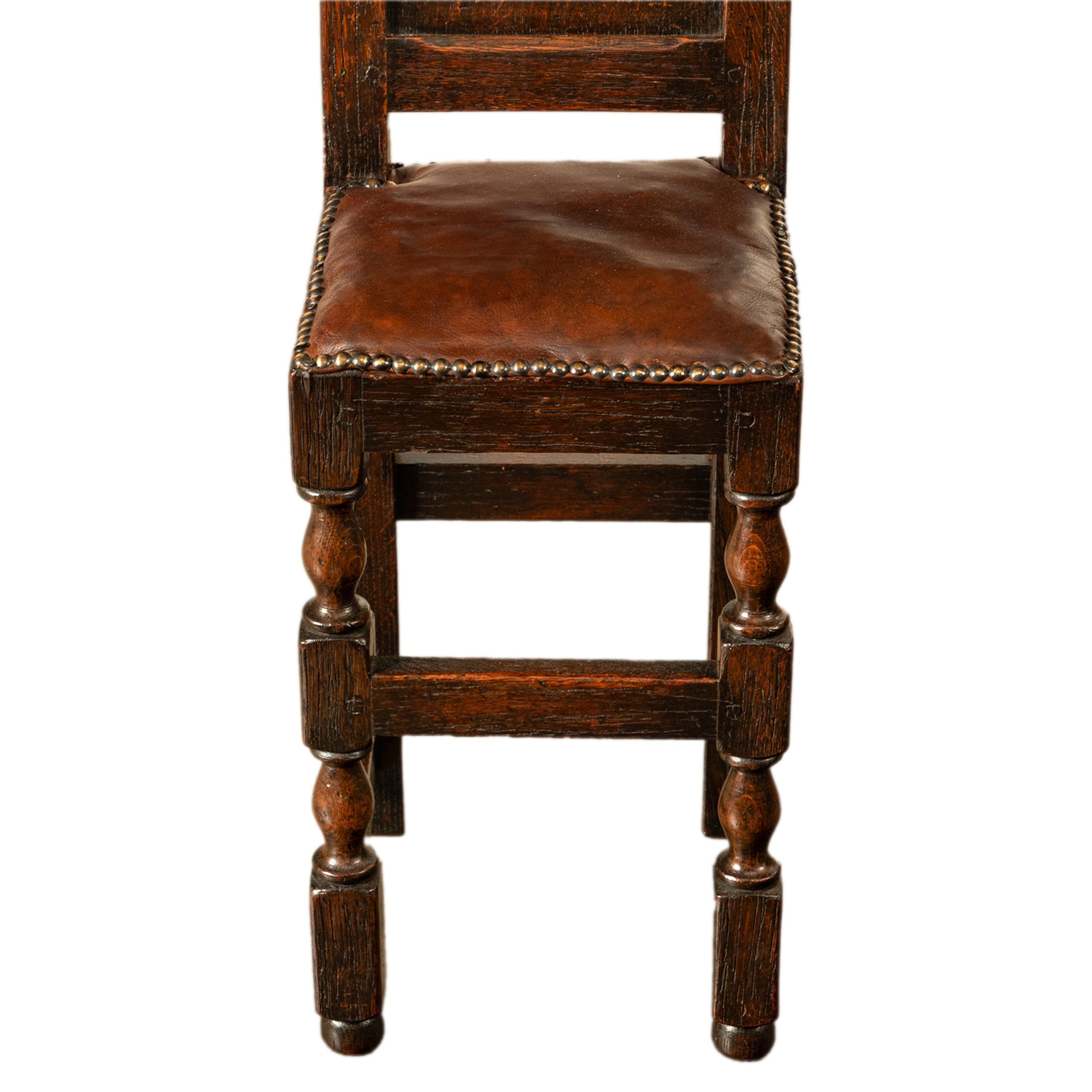 Antique 17th Century William & Mary Carved Oak Child's Wainscot Chair Yorks 1690 5