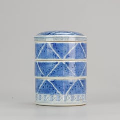 Antique 18th-19th Century Food Container Japanese Porcelain Stacking Box, Japan