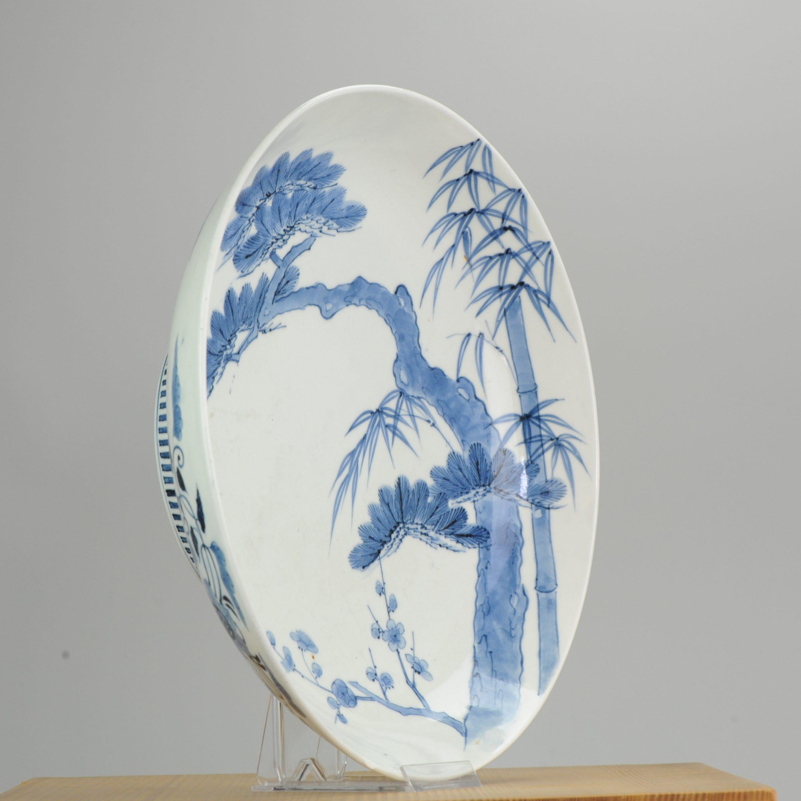 Antique 18/19c Lovely Japanese Porcelain Footed Dish Nabeshima Porcelain 5