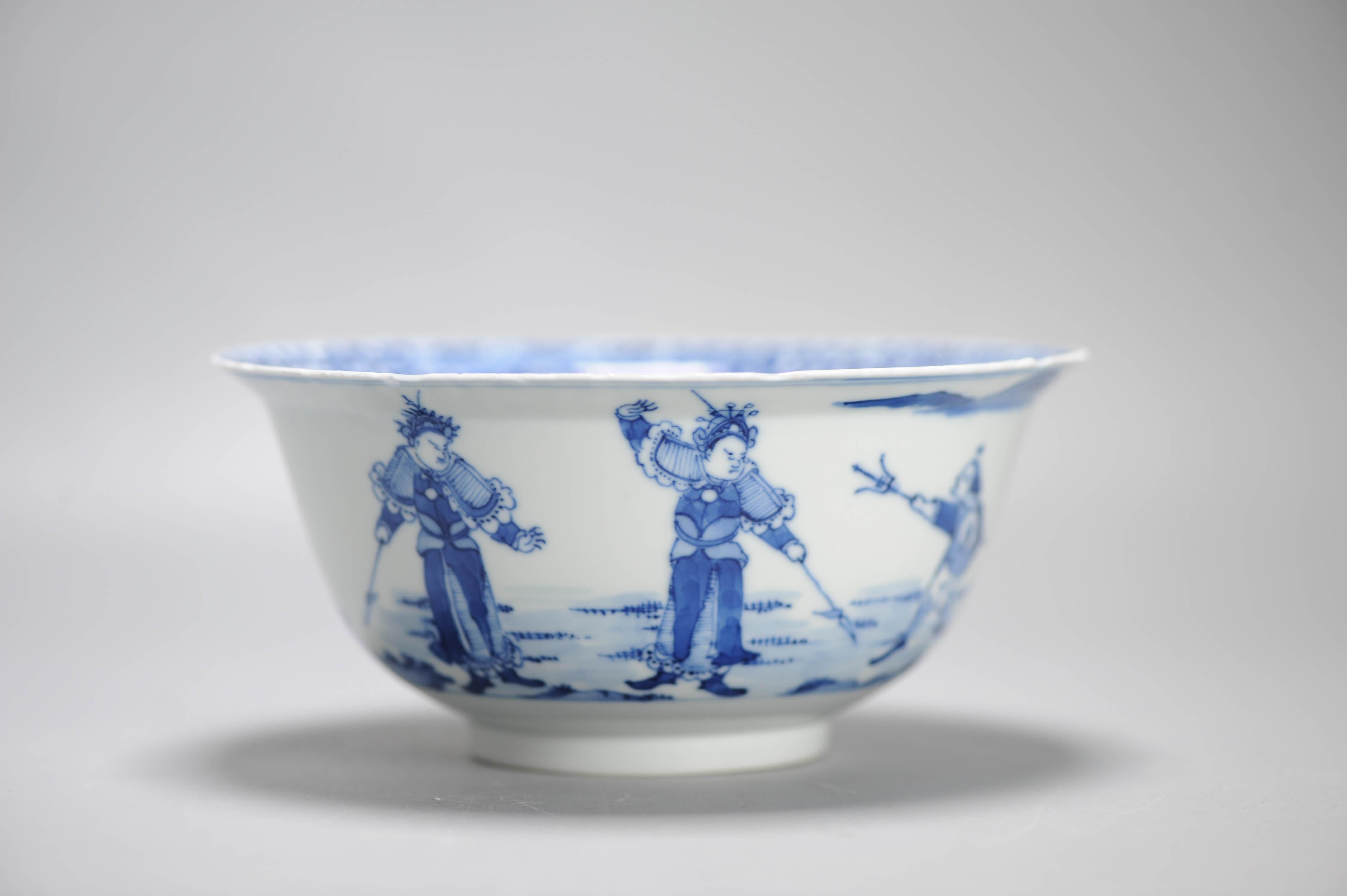 Anciennes figurines de bols en porcelaine chinoise de la période Qing marquées Kangxi, 18/19e siècle en vente 9