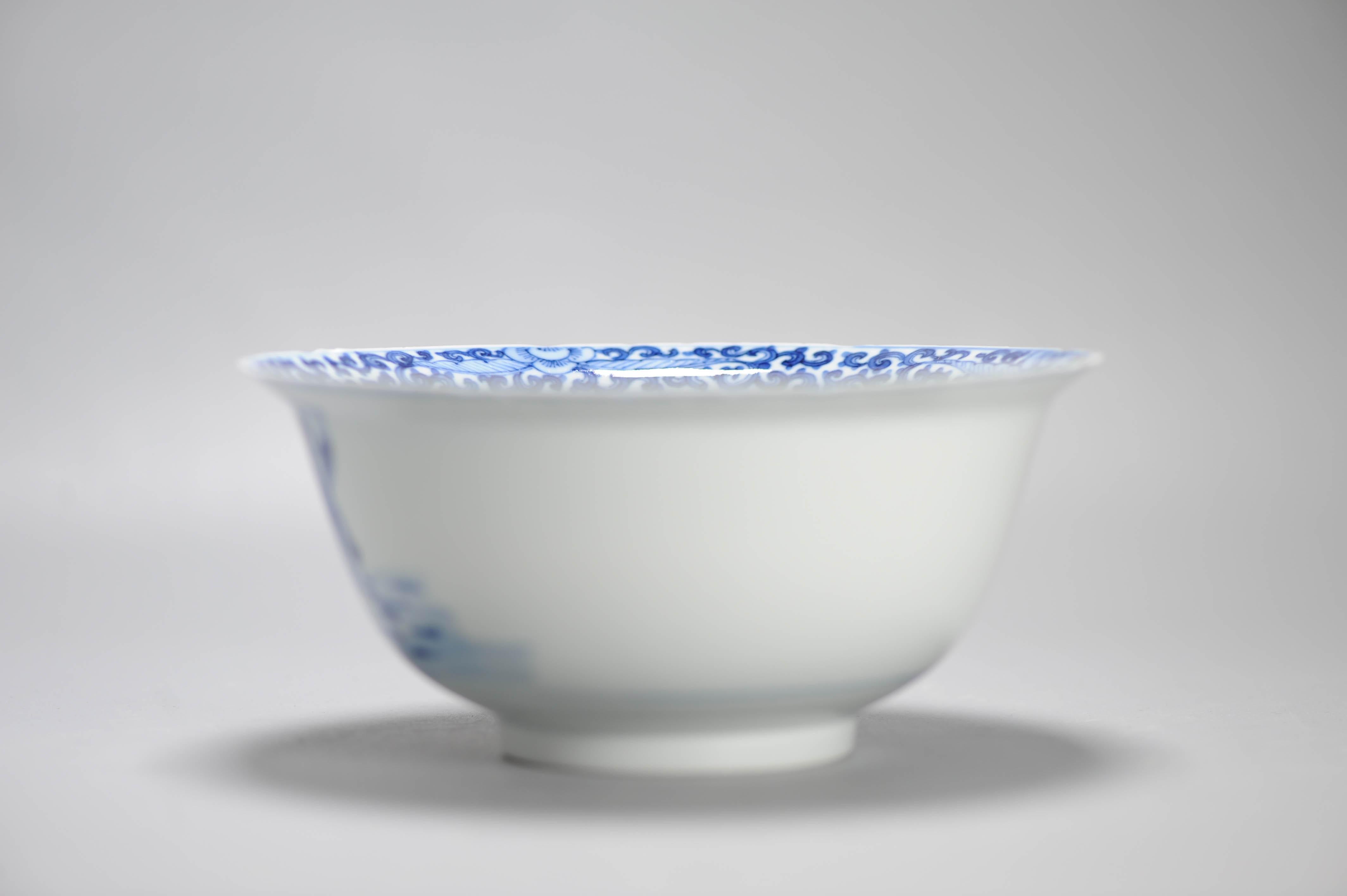 Anciennes figurines de bols en porcelaine chinoise de la période Qing marquées Kangxi, 18/19e siècle en vente 1