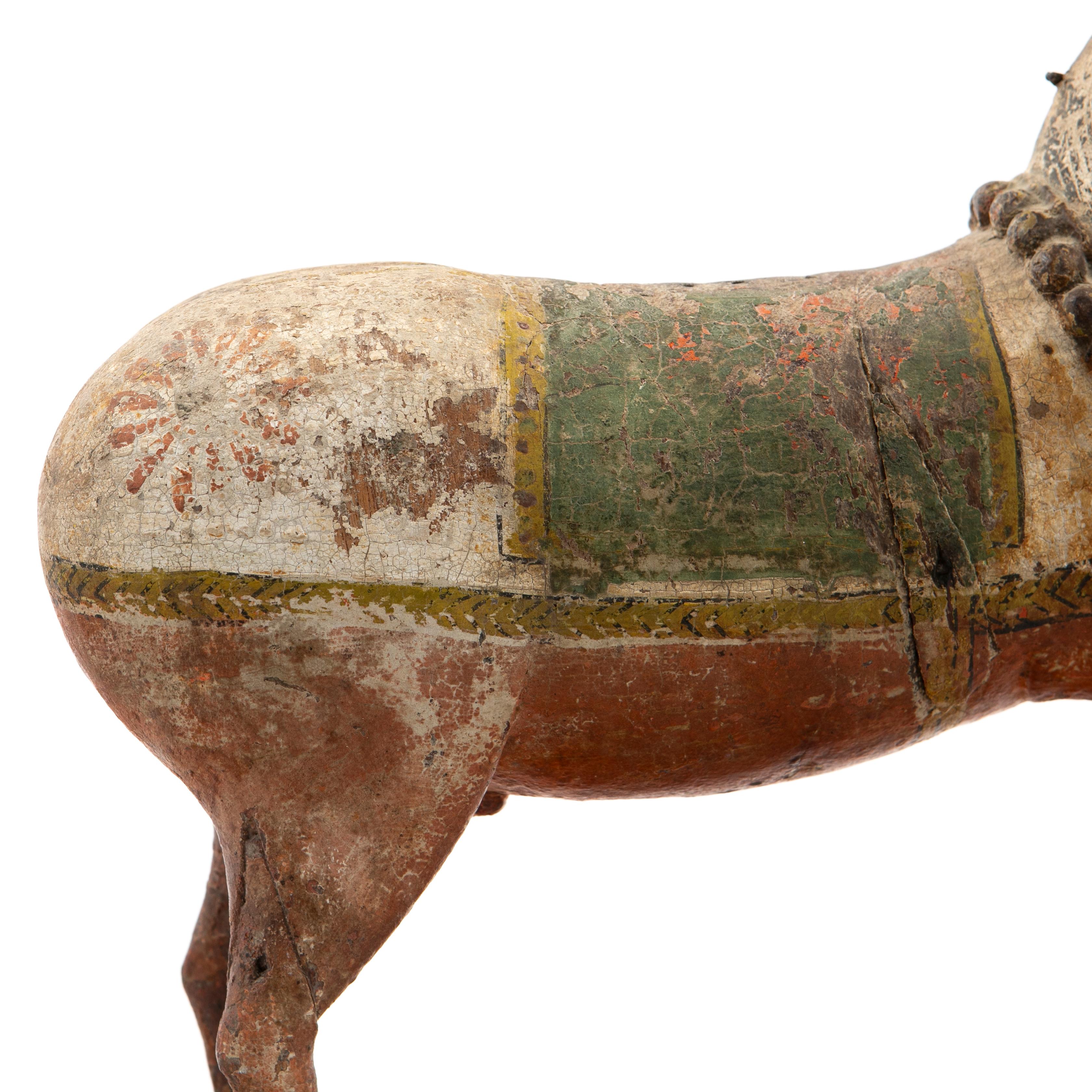 Hand-Crafted Antique 18-19th Century Wooden Horse For Sale