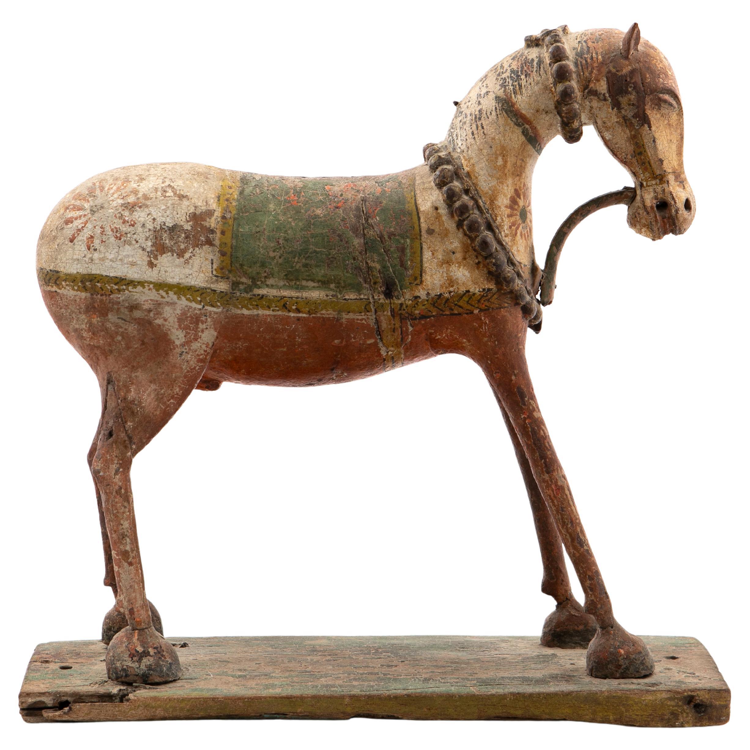 Antique 18-19th Century Wooden Horse For Sale