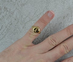 Antique 18 Carat Gold and Clenched Fist and Star Intaglio Seal Signet Ring