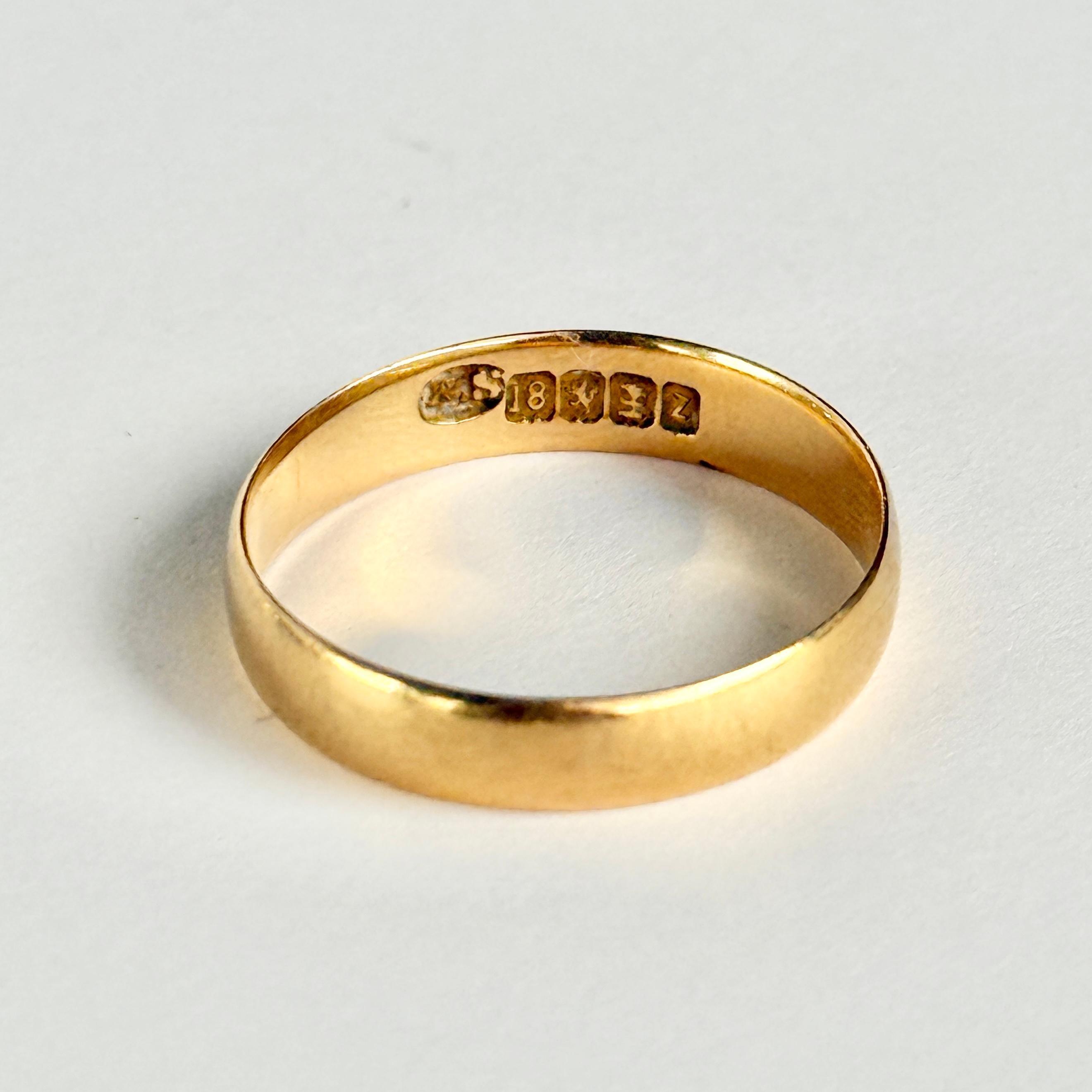 Edwardian Antique 18 Carat Gold Band For Sale