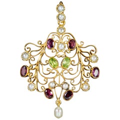 Antique 18 Carat Gold Edwardian Suffragette Pendant, circa 1910
