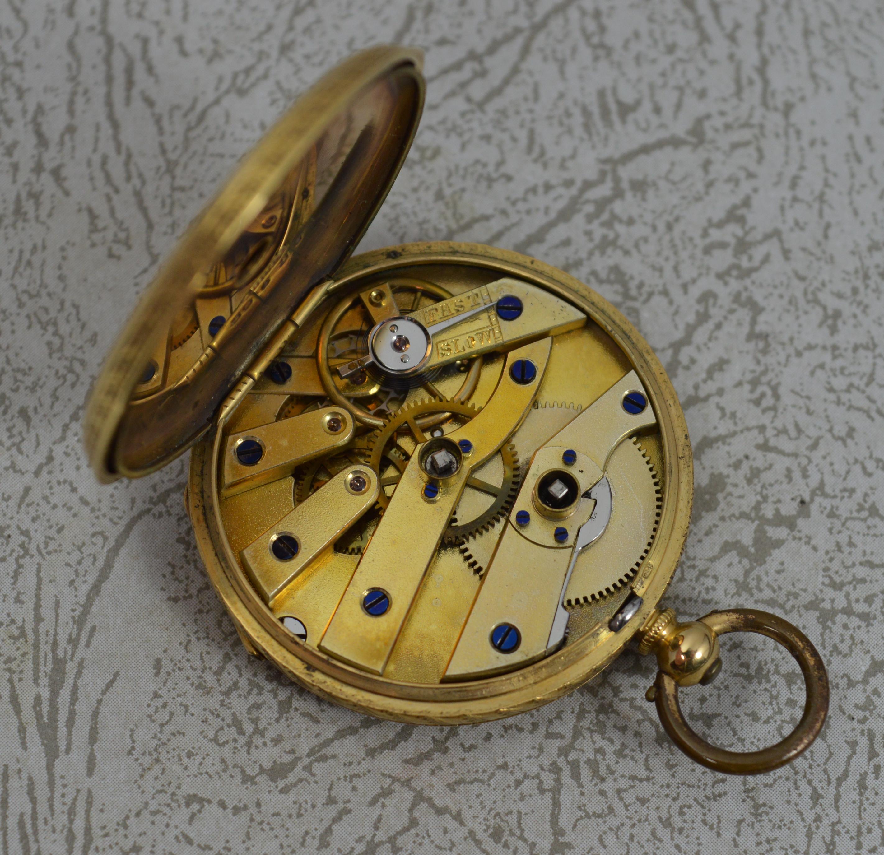 Antique 18 Carat Gold Ladies Pocket Fob Watch, Working 3